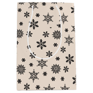 Christmas snowflakes black and white Gift Bag