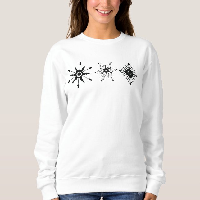 Christmas Snowflakes Black Design   Sweatshirt (Front)