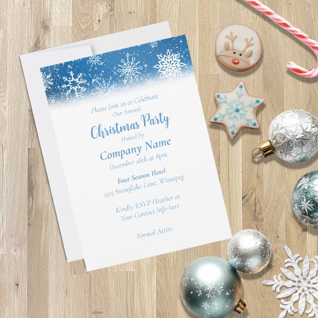 Christmas Snowflakes Blue Invitation (Creator Uploaded)
