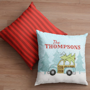 Christmas Snowflakes Car Cute Personalised Custom Cushion