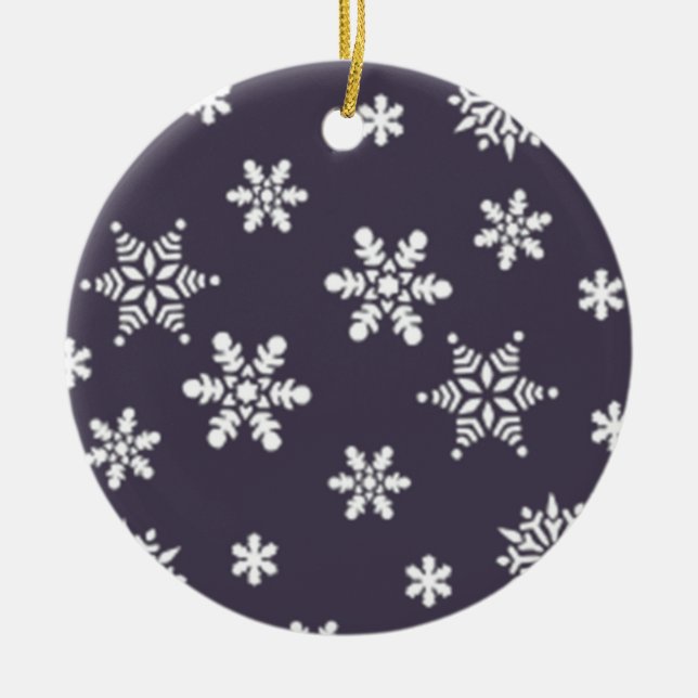 Christmas Snowflakes Ceramic Tree Decoration (Front)