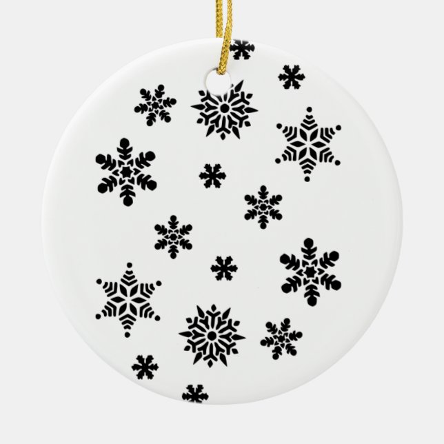 Christmas Snowflakes Ceramic Tree Decoration (Front)