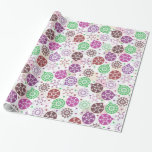 Christmas Snowflakes & Christmas ball Pattern Wrapping Paper<br><div class="desc">Cool christmas snowflakes and balls seamless pattern/ Green brown and purple with white background</div>