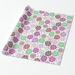 Christmas Snowflakes & Christmas ball Pattern Wrapping Paper