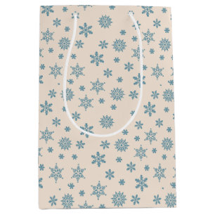Christmas snowflakes cream and white Gift Bag