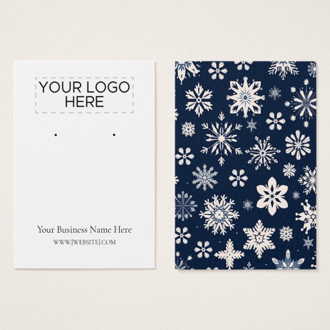 Christmas Snowflakes Earring Display Card (Front & Back)