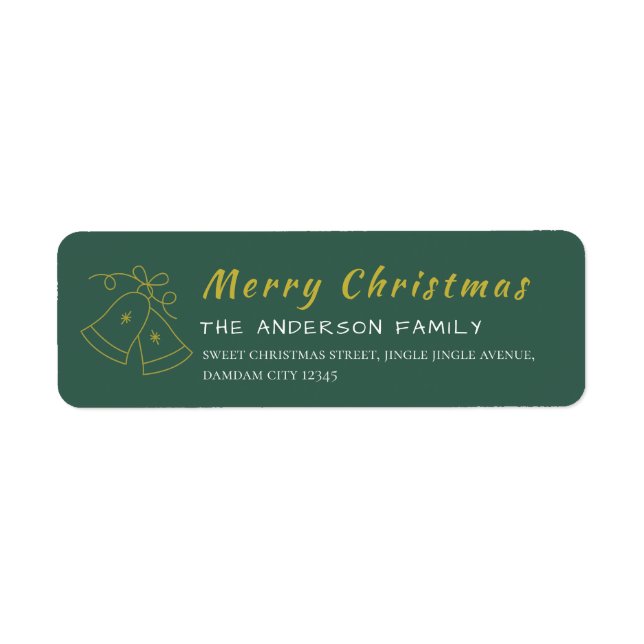 Christmas Snowflakes Elegant Simple Return Address (Front)