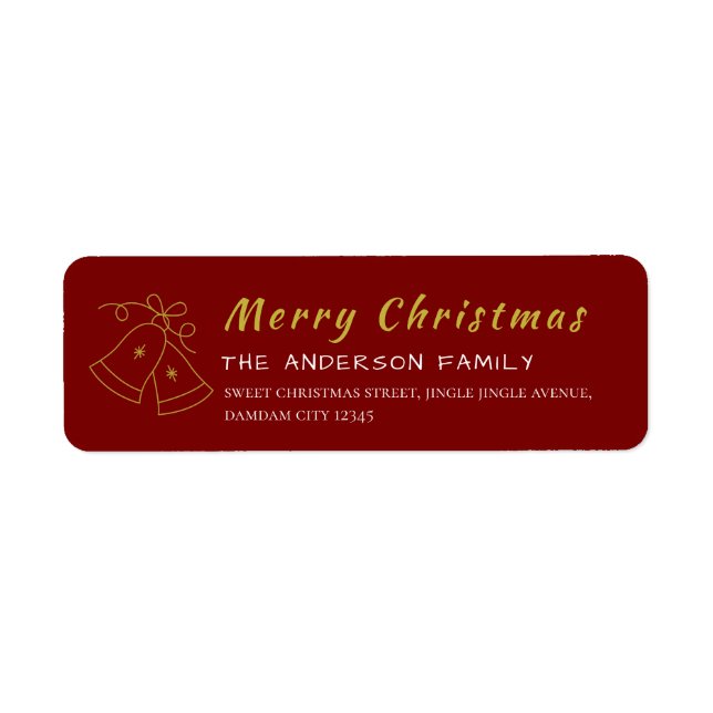 Christmas Snowflakes Elegant Simple Return Address (Front)