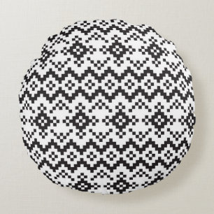 Christmas Snowflakes Fair Isle Seamless Patternart Round Cushion