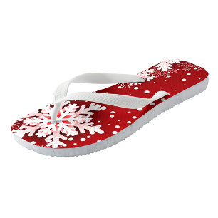 Christmas Snowflakes Flip Flops
