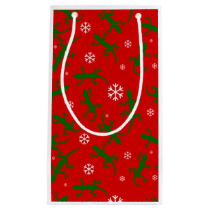 christmas snowflakes geckos small gift bag