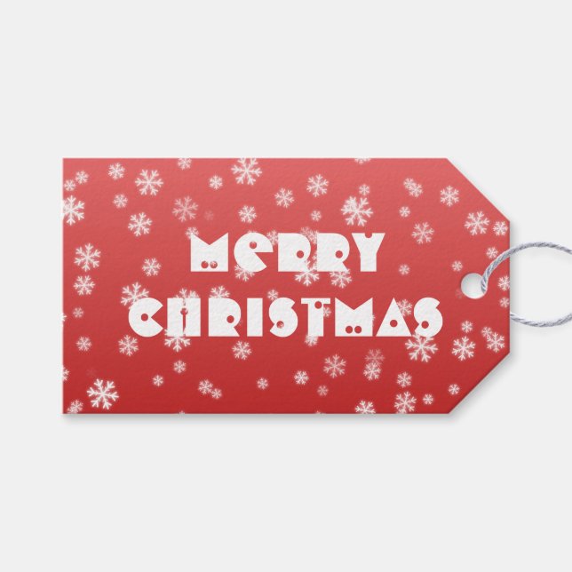 Christmas Snowflakes Gift Tags (Front (Horizontal))
