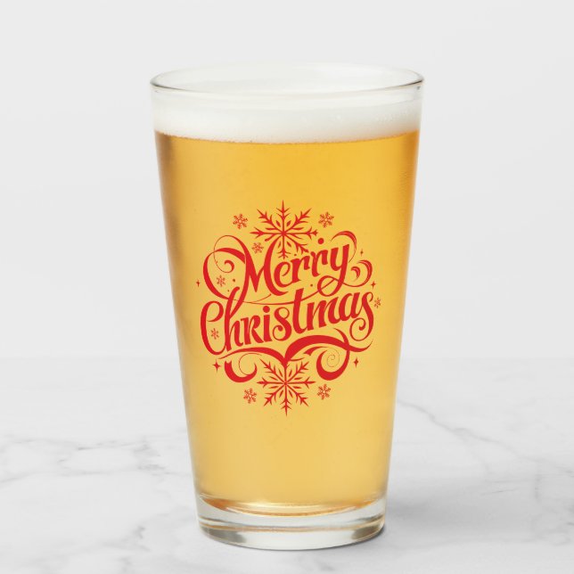 Christmas Snowflakes Glass (Front Filled)