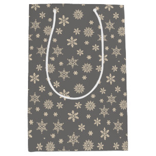 Christmas snowflakes gray and white Gift Bag