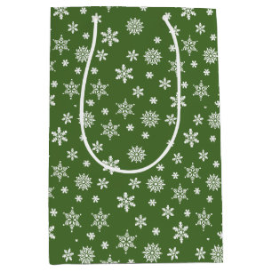 Christmas snowflakes green and white Gift Bag