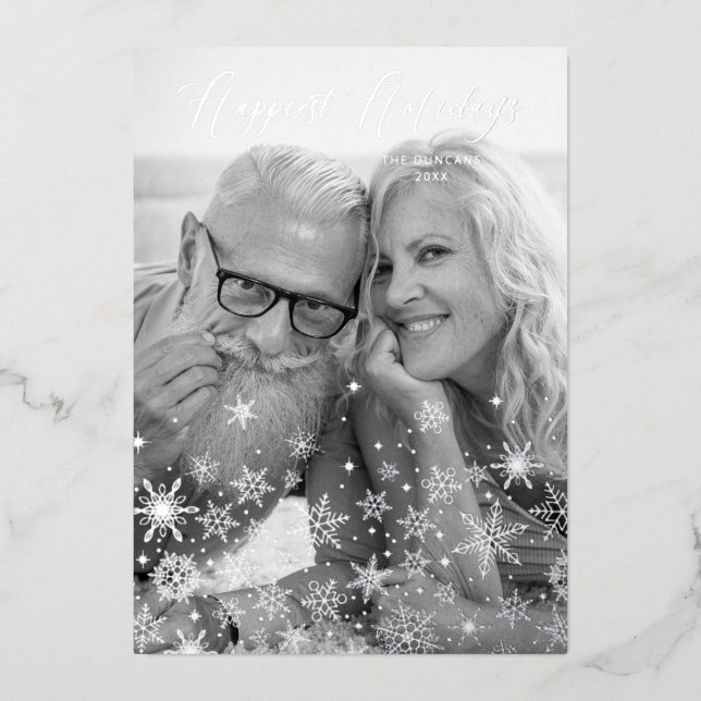 Christmas Snowflakes Happiest Holidays Family (Front)