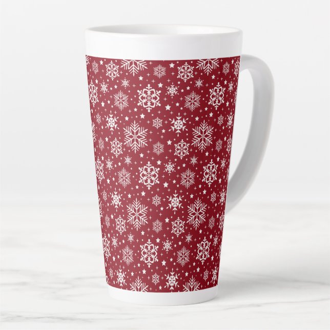 Christmas Snowflakes Latte Mug (Right Angle)