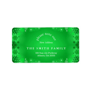Christmas Snowflakes New Address Label