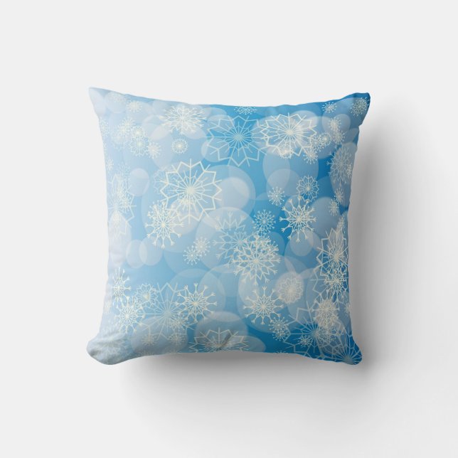 Christmas snowflakes on a blue background          cushion (Front)