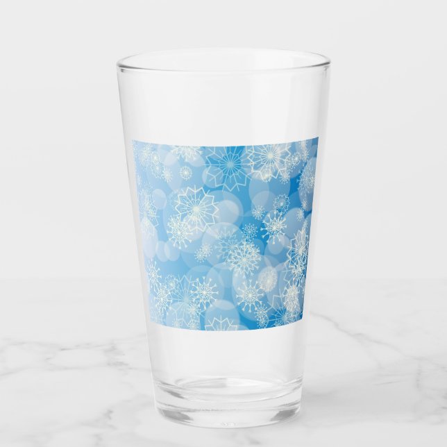 Christmas snowflakes on a blue background       glass (Front)