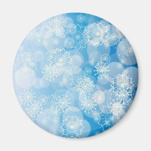 Christmas snowflakes on a blue background          magnet