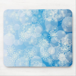 Christmas snowflakes on a blue background         mouse pad