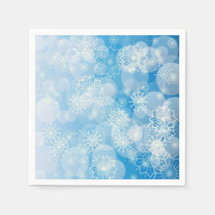 Christmas snowflakes on a blue background          napkin