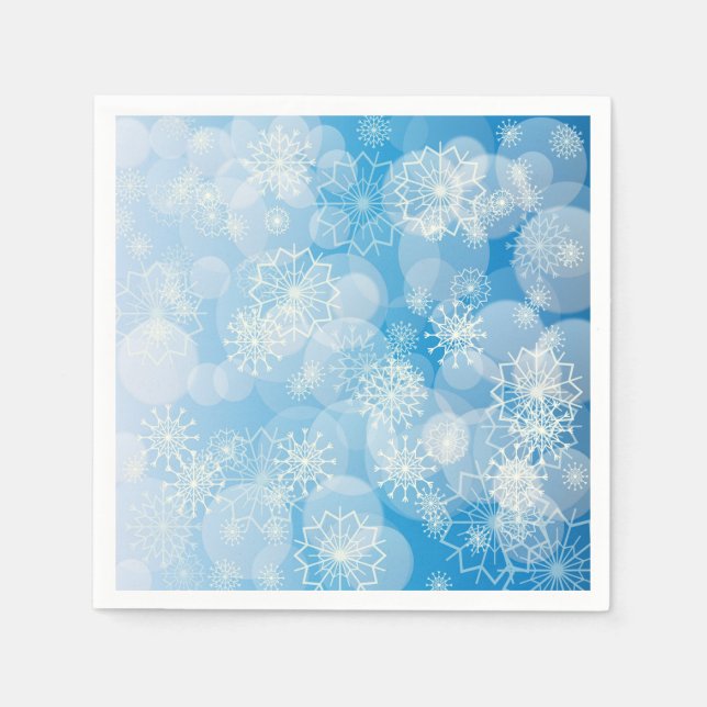 Christmas snowflakes on a blue background          napkin (Front)