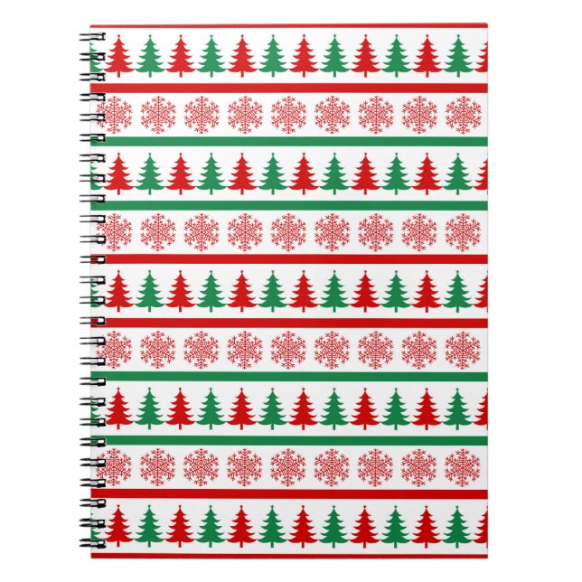 Christmas Snowflakes Pattern Notebook Tree Journal (Front)