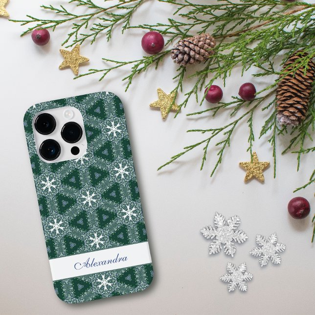Christmas Snowflakes Pattern Personalised Case-Mate iPhone Case (Creator Uploaded)