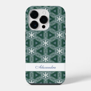 Christmas Snowflakes Pattern Personalised iPhone 14 Pro Case