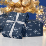 Christmas Snowflakes Pattern Winter Navy Blue Wrapping Paper<br><div class="desc">Christmas snowflakes pattern wrapping paper,  with a navy blue background and a white snowflakes. Great for adding a touch of winter to your holiday gifts.</div>