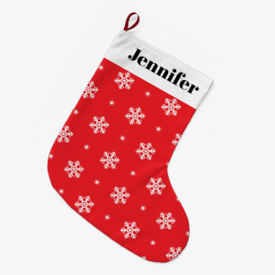 Christmas Snowflakes Personalised Large Stocking