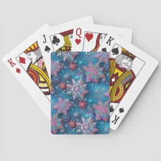 Christmas snowflakes playing cards