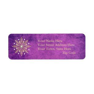 Christmas Snowflakes Purple & Gold