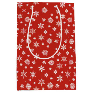 Christmas snowflakes red and white Gift Bag