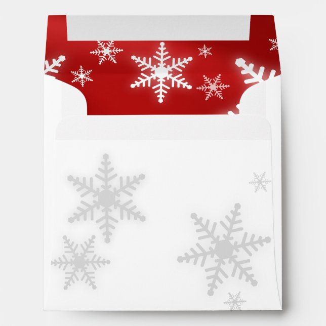 Christmas Snowflakes (Red) envelope (Back (Bottom))
