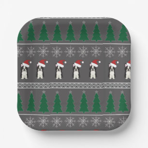 Christmas Snowflakes, Santa Dog, Tree Paper Plate