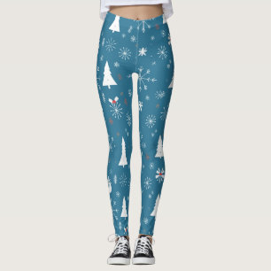 Christmas Snowflakes Seamless Pattern Leggings