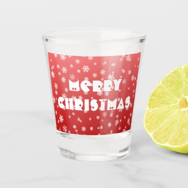Christmas Snowflakes Shot Glass (Front)