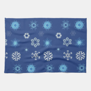 Christmas snowflakes tea towel