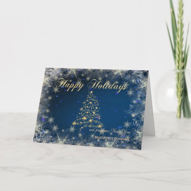 Christmas  Snowflakes Tree ,Corporate Greeting Holiday Card (Front)