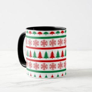 Christmas Snowflakes & Trees Printed Mug Cup