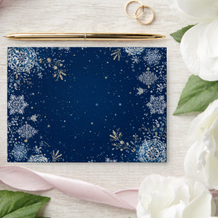 Christmas Snowflakes White Blue Envelope