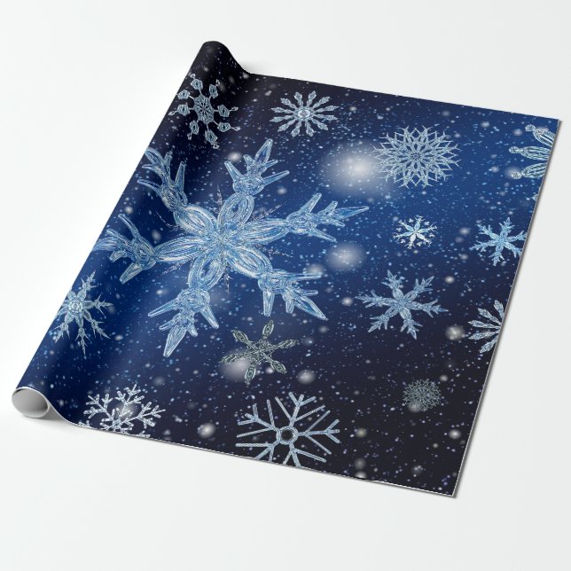 christmas snowflakes wrapping paper (Unrolled)