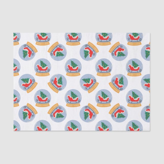 Christmas Snowglobe Holiday Tissue Paper (Front)