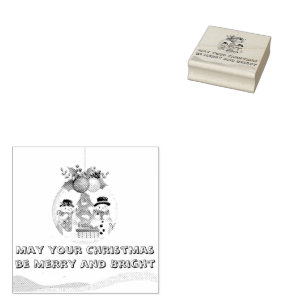 Christmas Snowglobe Rubber Stamp
