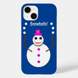Christmas Snowlady Juggling Snowballs Funny Case-Mate iPhone 14 Case
