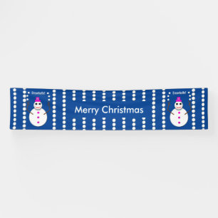 Christmas Snowlady Juggling Snowballs Funny Custom Banner