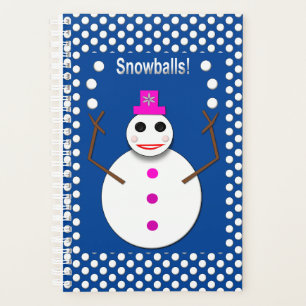 Christmas Snowlady Juggling Snowballs Funny Planner